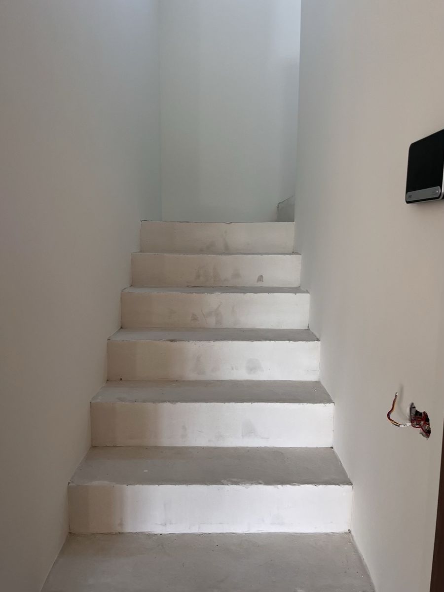 The concrete stairs before cladding